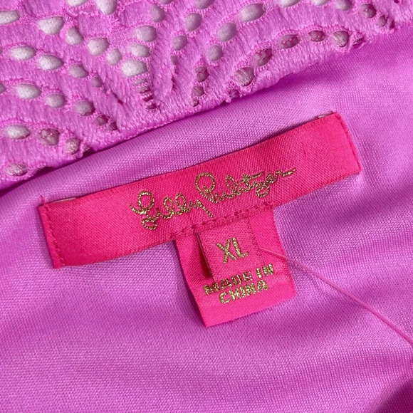 Lilly Pulitzer Lexa Dress Lilac Rose Scalloped Shell Lace Size XL NWT $198 - Picture 5 of 12